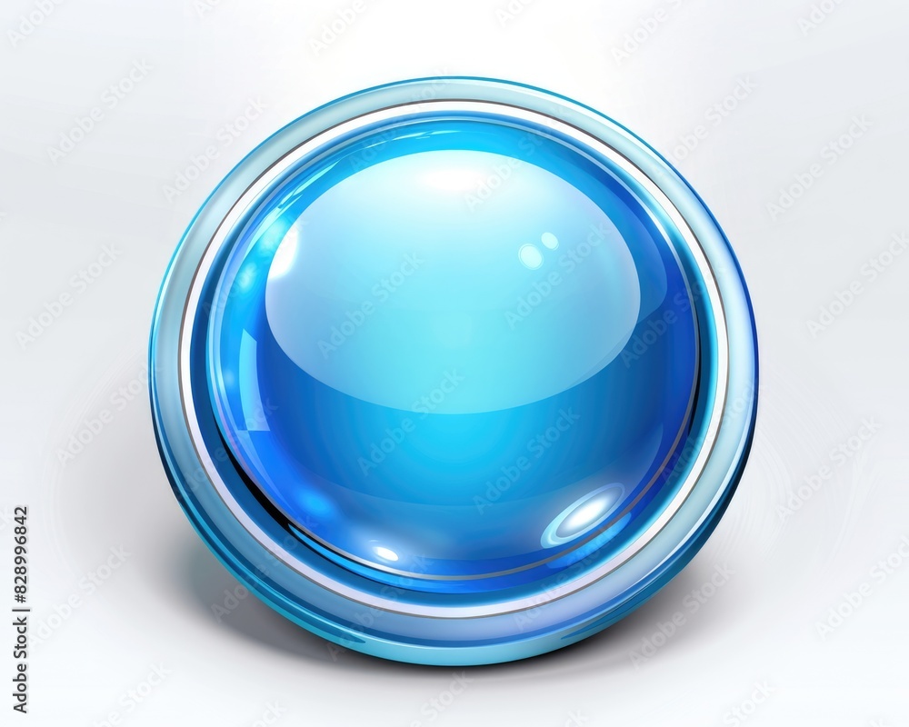 Wall mural blue website button. modern web interface template for website layout and navigation