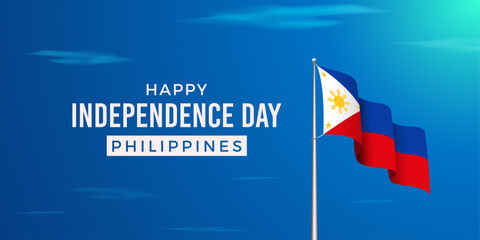 Philippines Independence Day Banner with Flag background. Vector Illustration template. Happy Independence Day Philippines. Holiday Banner. - Powered by Adobe