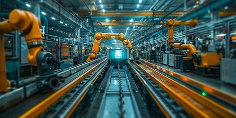 Obraz premium Efficient Manufacturing Facility, generative ai