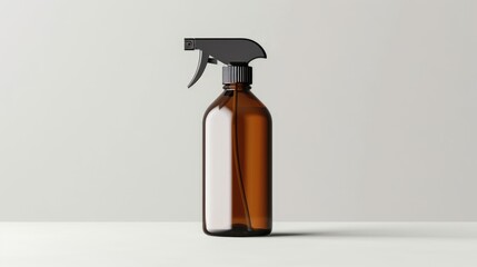 Brown Spray Bottle. Blank Label for Advertising Branding and Care Products