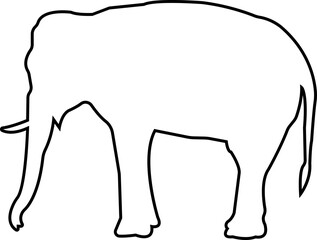 elephant wild animal icon vector, sign, symbol, logo, editable stroke, line design style isolated on transparent background. elephant silhouette side view use for web and app.