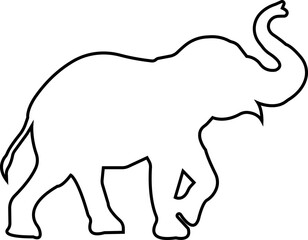 elephant wild animal icon vector, sign, symbol, logo, editable stroke, line design style isolated on transparent background. elephant silhouette side view use for web and app.