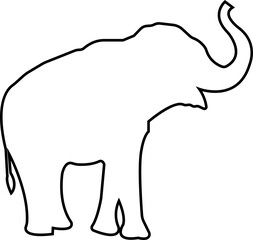 elephant wild animal icon vector, sign, symbol, logo, editable stroke, line design style isolated on transparent background. elephant silhouette side view use for web and app.