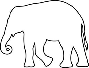 elephant wild animal icon vector, sign, symbol, logo, editable stroke, line design style isolated on transparent background. elephant silhouette side view use for web and app.