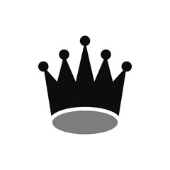 Crown Silhouette Icon and Symbol Flat Vector Transparent Background
