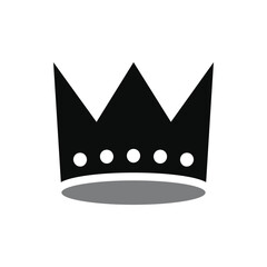 Crown Silhouette Icon and Symbol Flat Vector Transparent Background