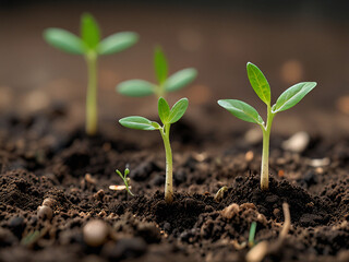 young plant in soil