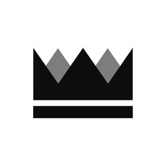 Crown Silhouette Icon and Symbol Flat Vector Transparent Background