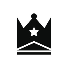 Crown Silhouette Icon and Symbol Flat Vector Transparent Background