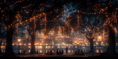 Romantic Picnics under the Fairy Lights, generative ai