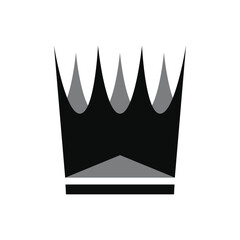 Crown Silhouette Icon and Symbol Flat Vector Transparent Background