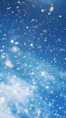 Fototapeta premium Starry sky background with tiny glowing particles and bokeh lights