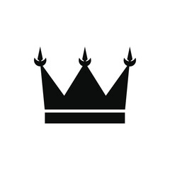Crown Silhouette Icon and Symbol Flat Vector Transparent Background