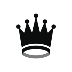 Crown Silhouette Icon and Symbol Flat Vector Transparent Background
