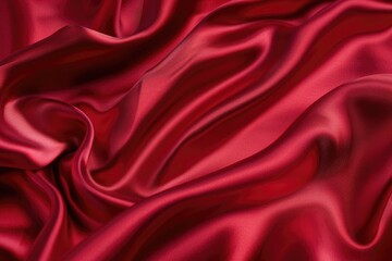 Obraz premium Fabric Fold. Luxurious Red Satin Texture Background for Celebrations and Events