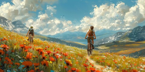 Countryside Cycling Adventure, generative ai