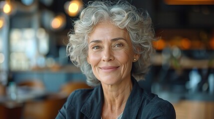 businesswoman with a warm and nurturing presence, her compassionate nature fostering a supportive work environment