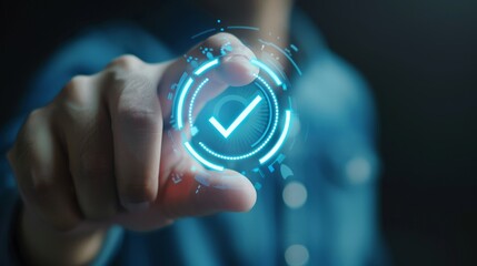 Digital Empowerment User Selecting with Confidence Technology Concept Stock Image