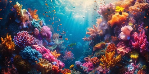 Fototapeta premium Tropical Reef Fertility Dance, generative ai