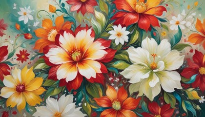 painting-A-vibrant-and-colorful-floral-pattern 