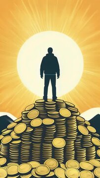 &Eacute;xito, triunfo y riqueza tras alcanzar todos los desaf&iacute;os, superaci&oacute;n personal contra la adversidad. Monta&ntilde;a de dinero. 
