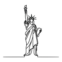 Statue of Liberty hand drawing line, vector illustration © G3D Studio