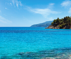 Aegean sea coast landscape (near Karidi beach), Chalkidiki, Greece.