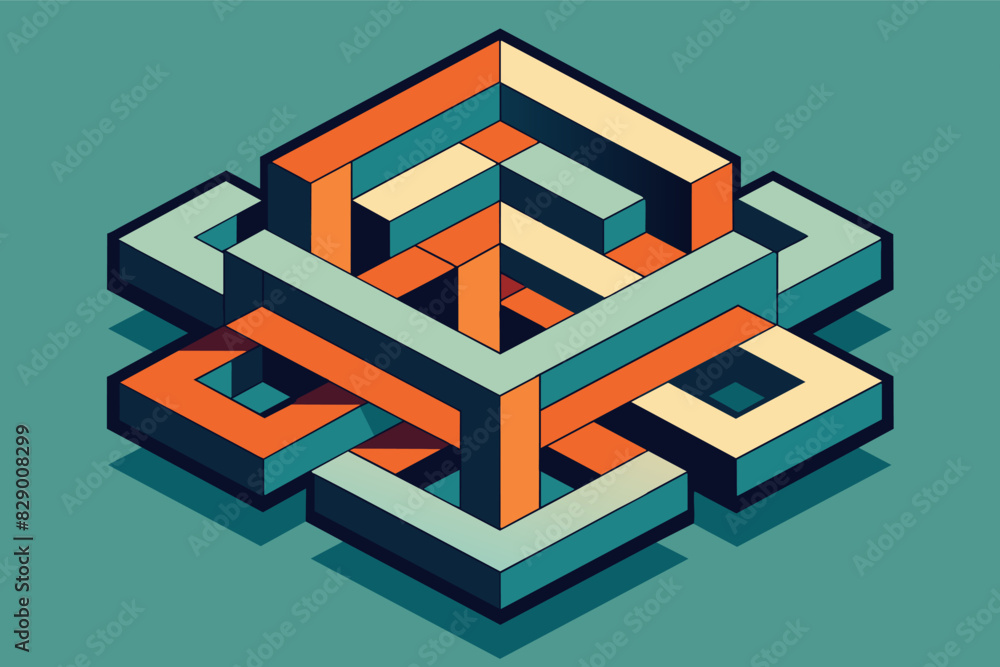 Leinwandbilder a colorful geometric design with a triangle in the middle, an intricate geometric pattern featuring 