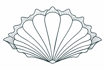 a drawing of a shell with a large shell on it, A depiction of a seashell adorned with a sizable shell on top.