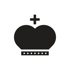Crown Silhouette Icon and Symbol Flat Vector Transparent Background