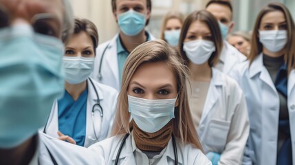 Medical Team in Face Masks, Coronavirus Concept