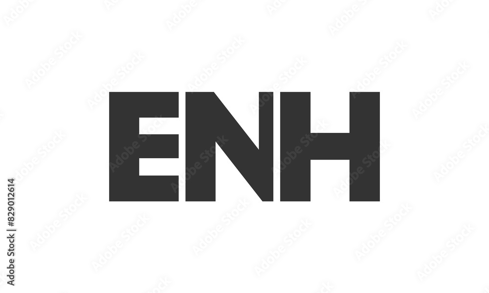 Fototapete enh logo design template with strong and modern bold text. initial based vector logotype featuring s