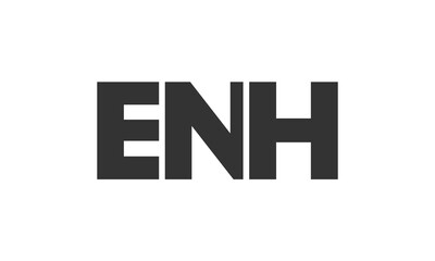 ENH logo design template with strong and modern bold text. Initial based vector logotype featuring simple and minimal typography. Trendy company identity.