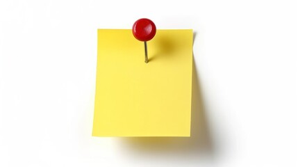 Yellow sticky post with notes. White isolated background