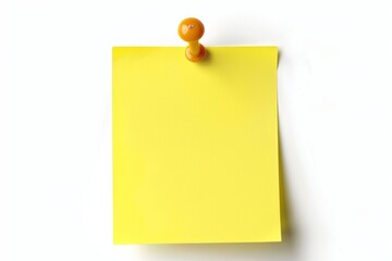 Yellow sticky post with notes. White isolated background