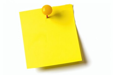 Yellow sticky post with notes. White isolated background