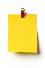 Yellow sticky post with notes. White isolated background
