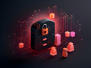 Internet and data security, Cybersecurity and privacy concepts to protect data. Lock icon and internet network security technology. digital security background, Cloud and Hosting Security