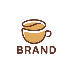 Glass Of Coffee Logo: This concept combines a bean of coffee with a coffee cup. Suitable for coffee shop or any industries of coffee.