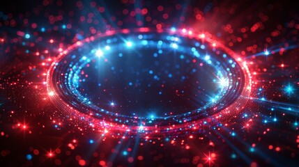 Obraz premium Blue and Red Circle With Lights