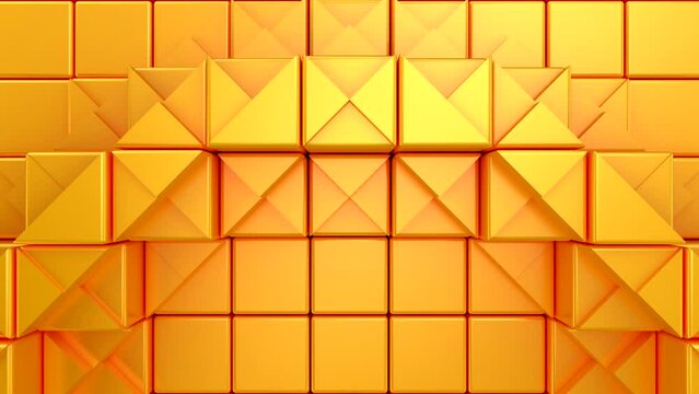 Cubes Form a Wave. Abstract motion, two color, 3d rendering, 4k resolution

