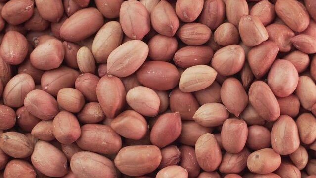 Red Peeled Peanut Close Up Background Texture
