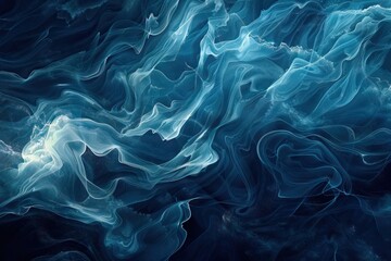 Obraz premium Blue waves abstract background texture. Print painting design fashion.