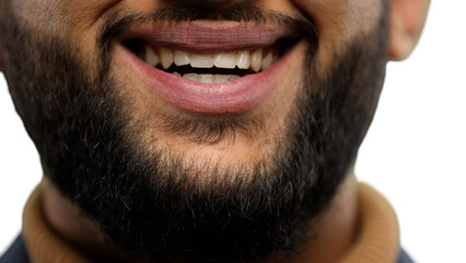 Obraz premium Man's mouth, close-up, on a white background