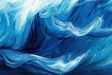 Blue waves abstract background texture. Print  painting  design  fashion.