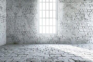 High resolution white brick room