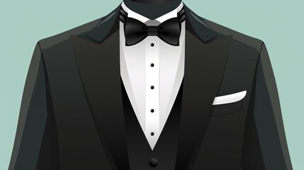 Clipart illustration of a tuxedo, presented as an isolated vector