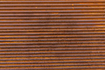 Close Up of a Brown Corrugated Metal Wall