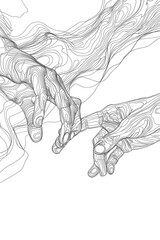 Obraz premium A simple illustration of two hands touching. Suitable for various projects