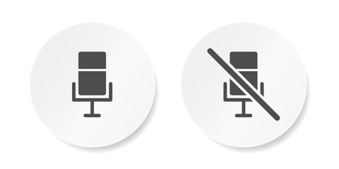 Fototapeta premium Microphone turn on and microphone turn off icon set for user interface design elements. no microphone icon mic off symbol. Voice mute icon vector